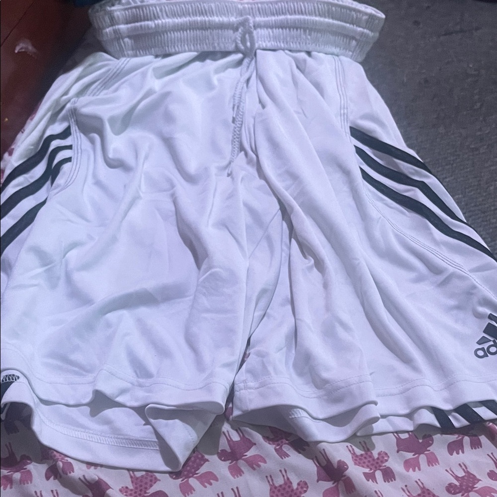 Adidas White Shorts with Black Accents